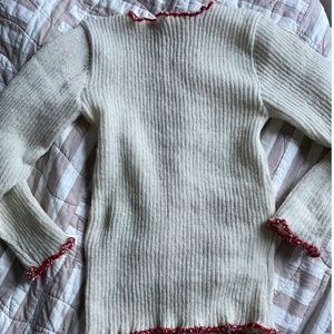 Nonna Lietta Rib Red Ruffle woolen base layer